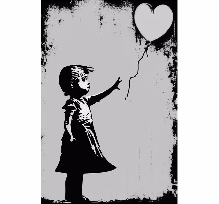 Street art girl roller blind for living room - TenStickers