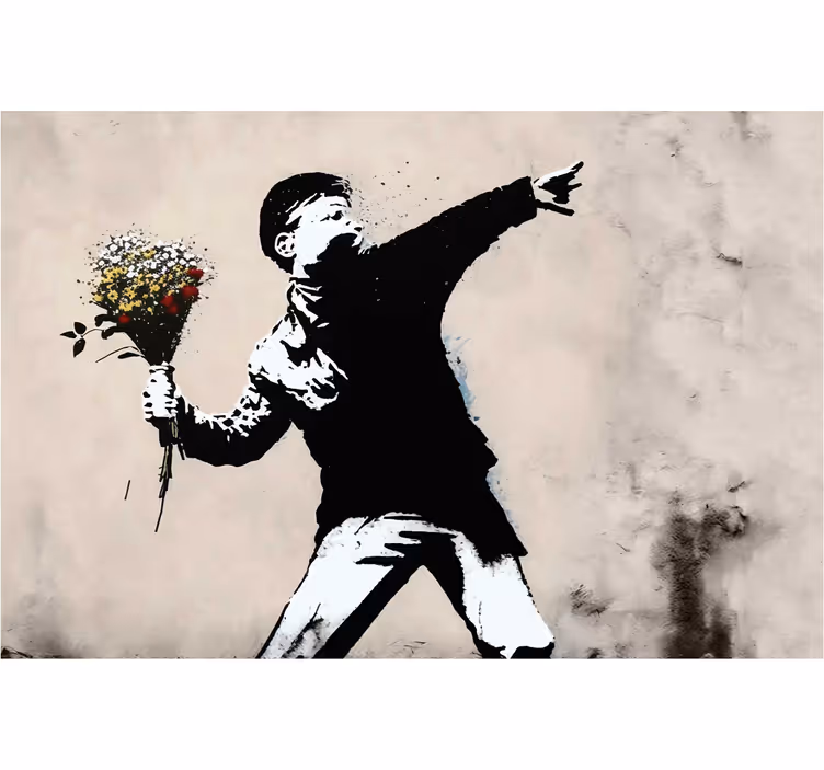 Roller blind for living room street art boy design - TenStickers