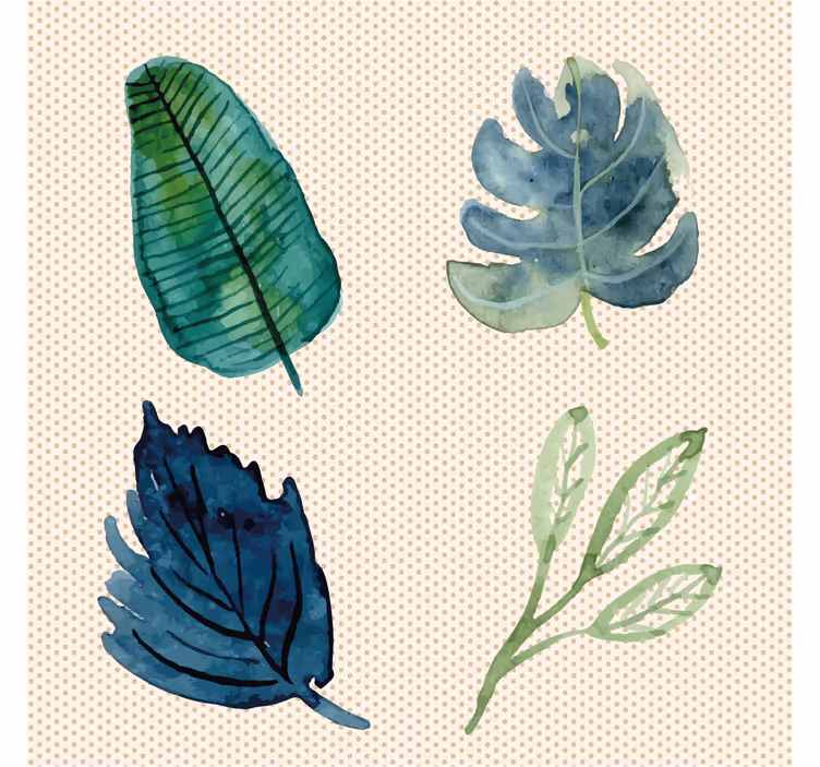 Roller blind for living room with tropical leaves - TenStickers