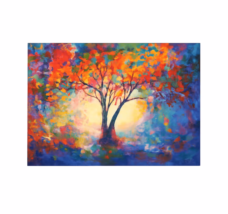 Roller blind for living room multicolored tree of life - TenStickers