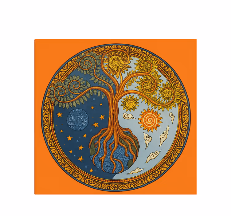 Roller blind for living room tree of life - TenStickers