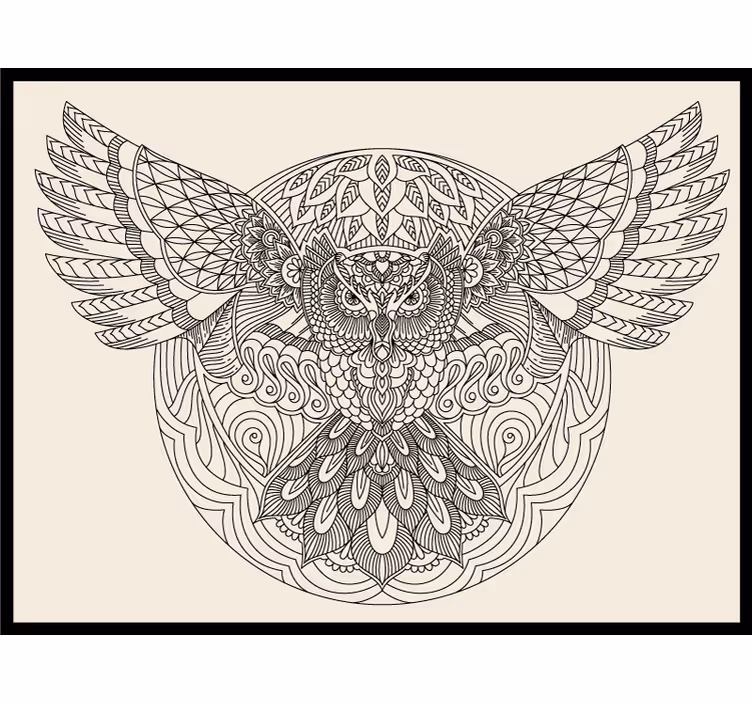 Bedroom roller blind black owl with open wings - TenStickers