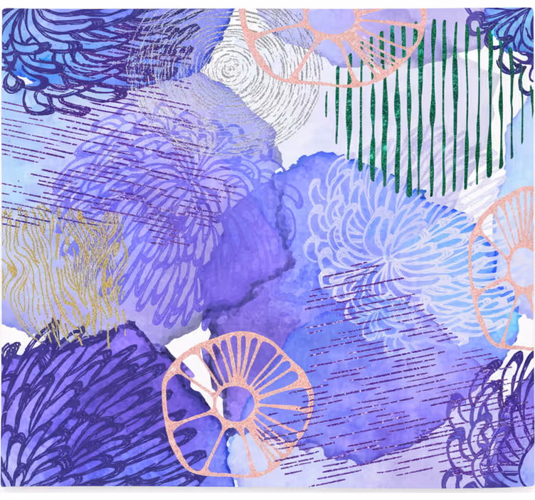 Bedroom roller blind in purple abstract design - TenStickers