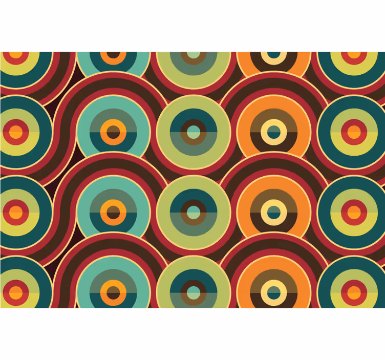 Bedroom roller blind retro repeated circles design - TenStickers