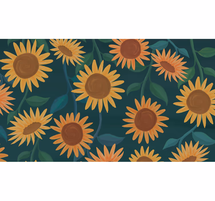 Bedroom roller blind sunflower plant design - TenStickers