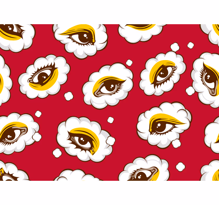 Bedroom roller blind with 70's eyes design - TenStickers