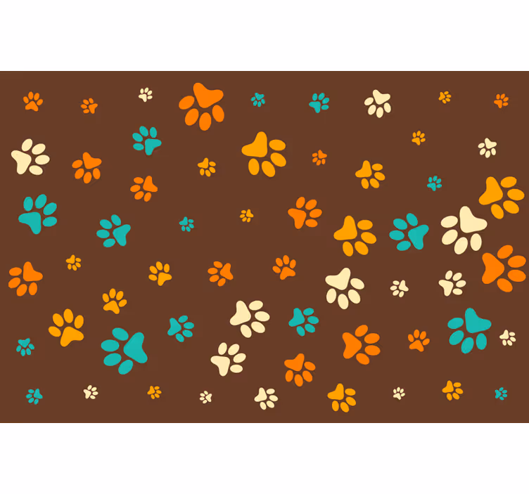 Bedroom roller blind with dog paw print design - TenStickers