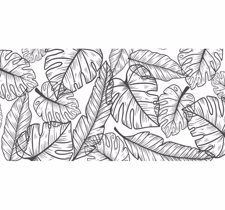 Bedroom roller blind big leaves outline - TenStickers