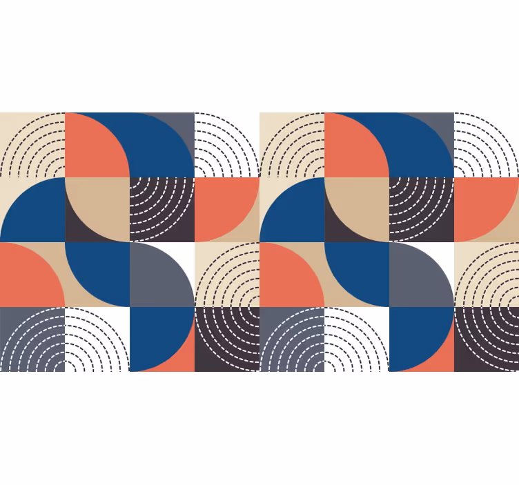 Bedroom roller blind nordic semi-circles - TenStickers