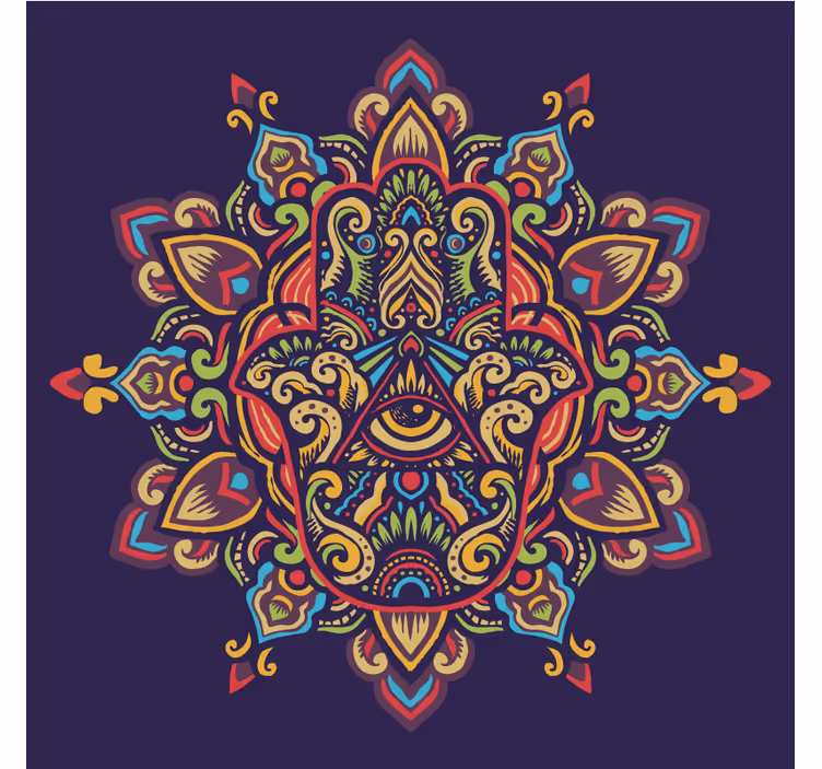 Colorful hand of fatima bedroom roller blind - TenStickers