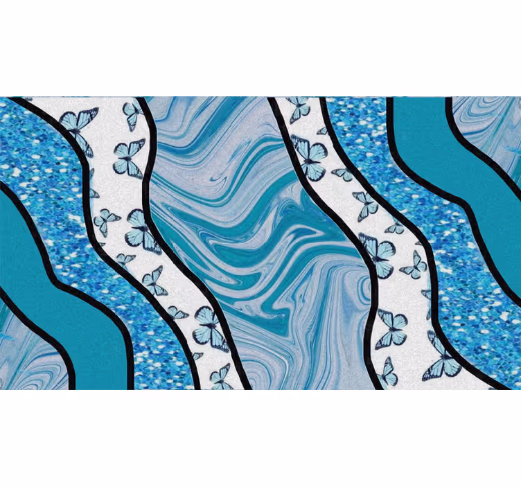 Bedroom roller blind in blue textured stripes - TenStickers