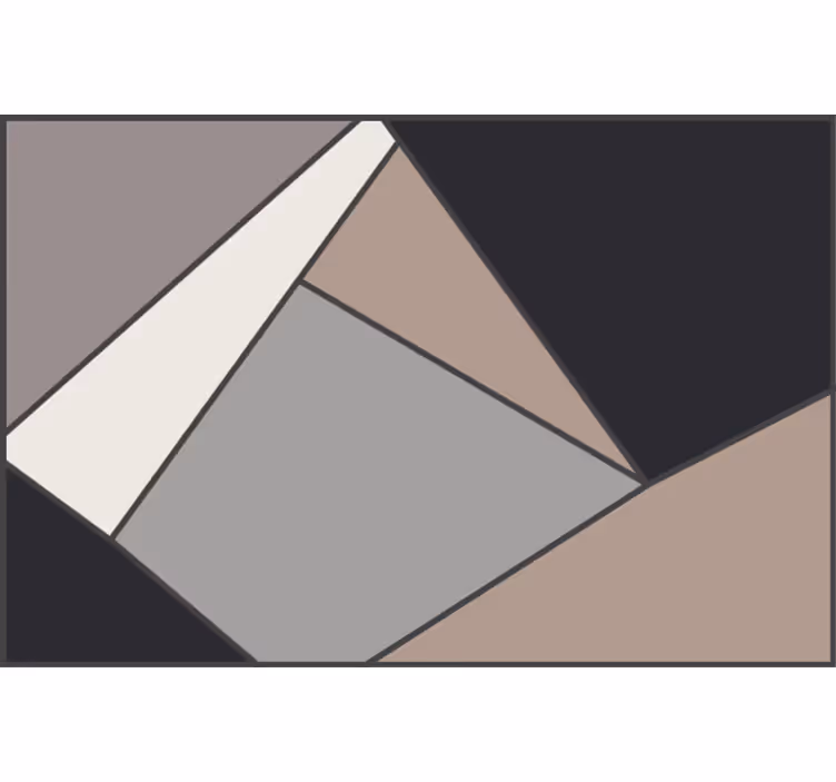 Bedroom roller blind vinyl rug in beige geometric shapes - TenStickers