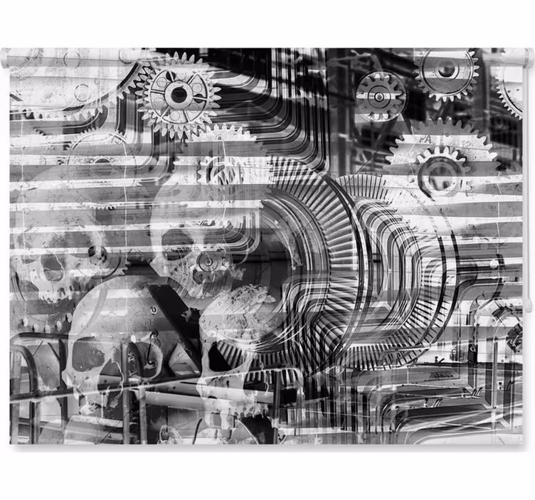 Bedroom roller blind industrial revolution - TenStickers