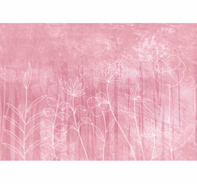 Bedroom roller blind in pink shaded meadow style - TenStickers