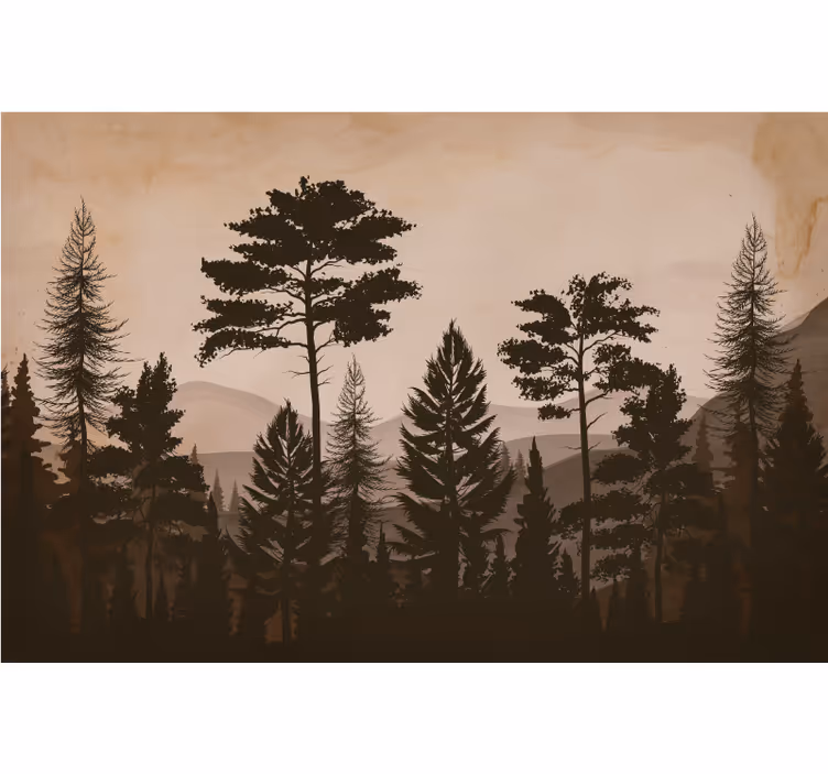 Bedroom roller blind scandinavian warm forest design - TenStickers