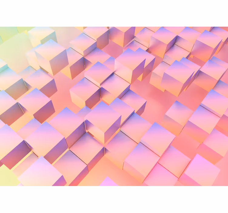 Bedroom roller blind with colorful 3d geometry - TenStickers