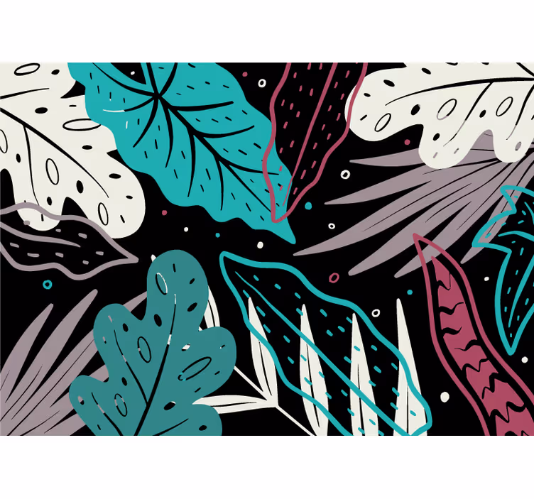 Bedroom roller blind blue banana leaves - TenStickers