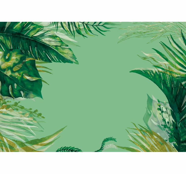 Bedroom roller blind hand painted banana leaves - TenStickers