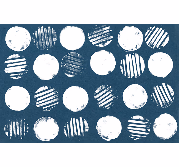 Bedroom roller blind circle white stain nordic design - TenStickers