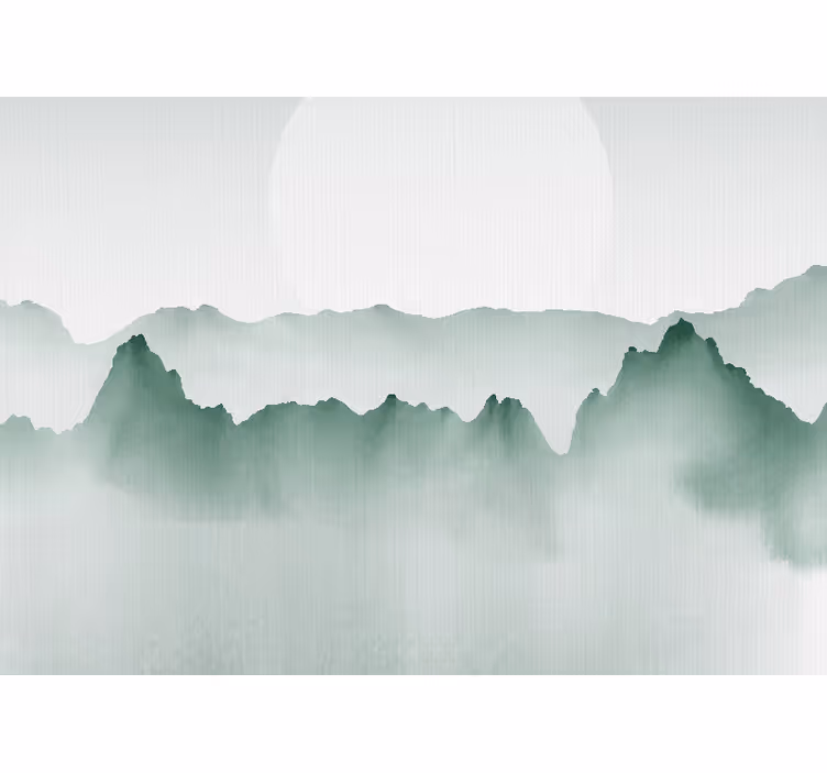 White roller blind japandi style abstract design - TenStickers