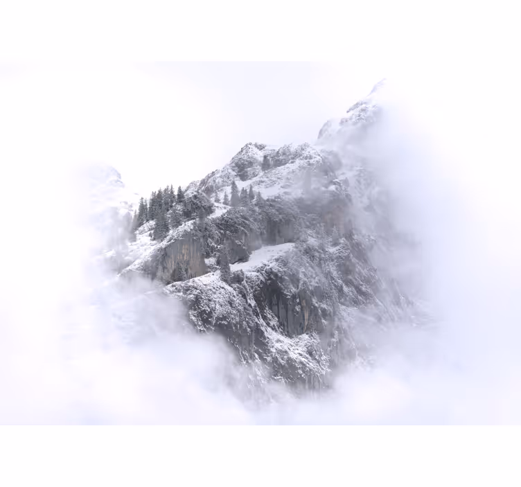 White roller blind snowy mountainous landscape mural - TenStickers