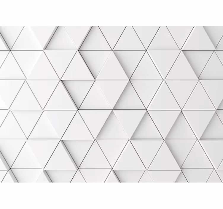 White roller blind with white triangle patterns - TenStickers
