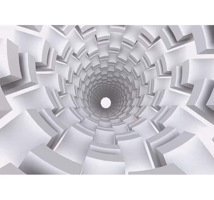 White roller blind with 3d paper effect tunnel - TenStickers