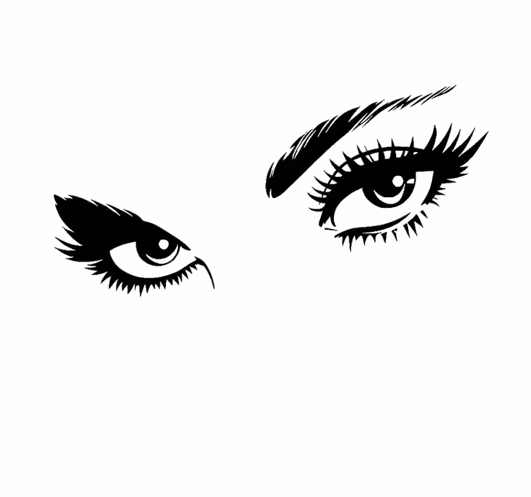 White roller blind with woman's gaze - TenStickers