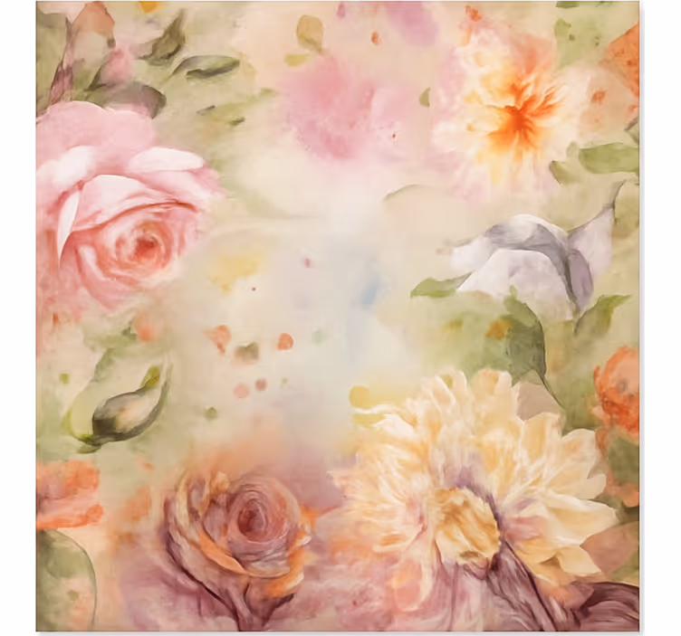 Pink floral roses roller blind for living room - TenStickers