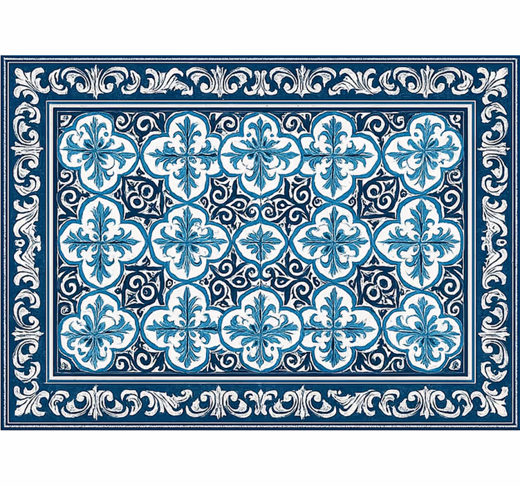 Roller blind for living room in blue portuguese pattern - TenStickers