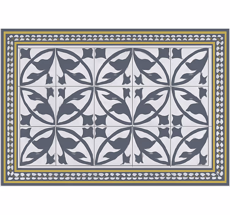 Roller blind for living room encaustic style floor mat - TenStickers