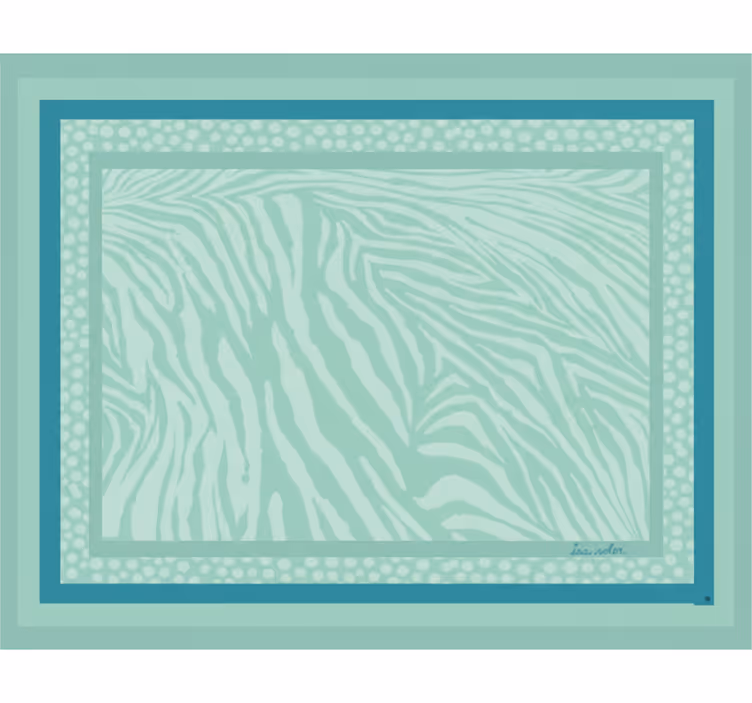 Roller blind for living room mint zebra stripe design - TenStickers