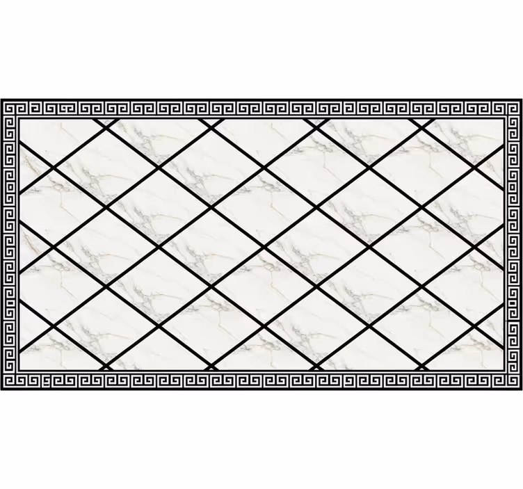 Roller blind for living room in black and white marble - TenStickers