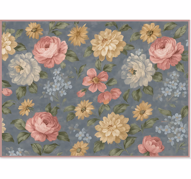 Floral painting effect roller blind for living room - TenStickers