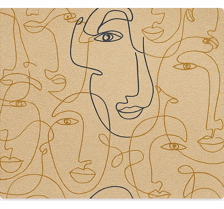 Face silhouettes roller blind for living room - TenStickers