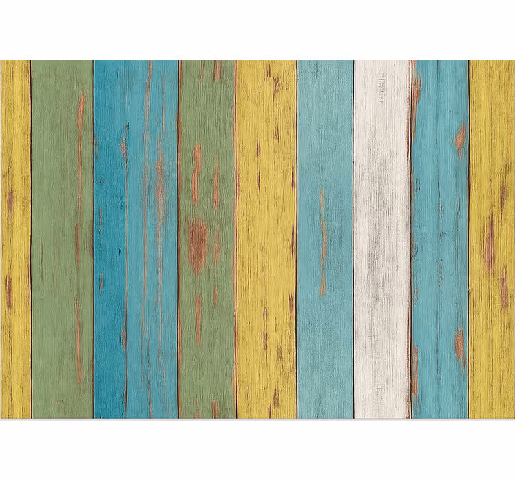 Colorful washed wood effect roller blind for living room - TenStickers
