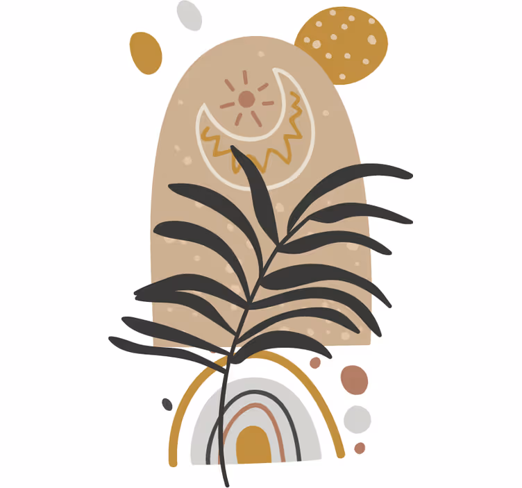 Bedroom roller blind boho style plant design - TenStickers