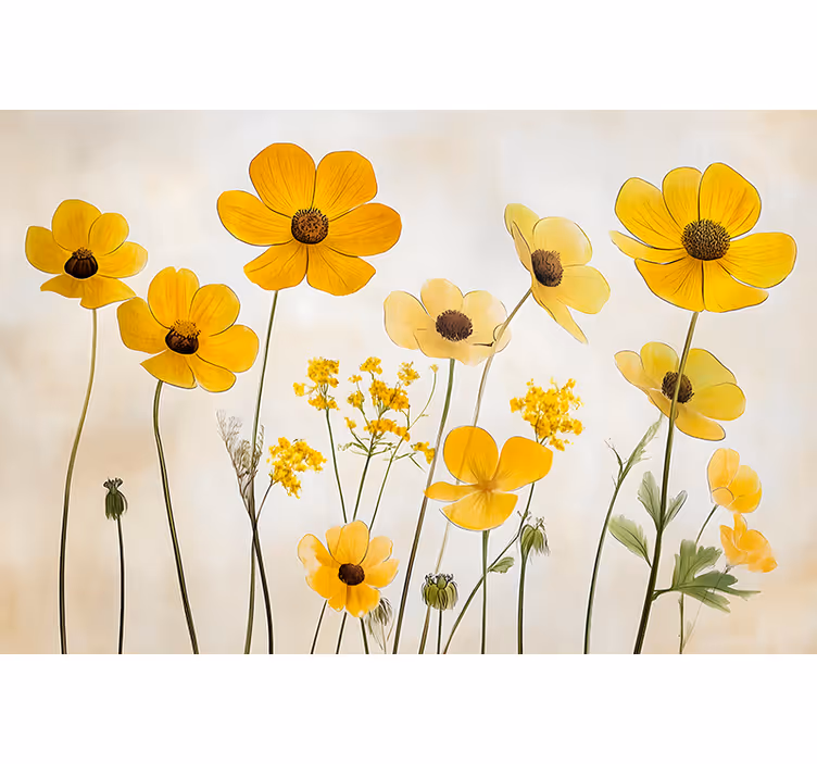 Delicate helenium flowers bedroom roller blind - TenStickers