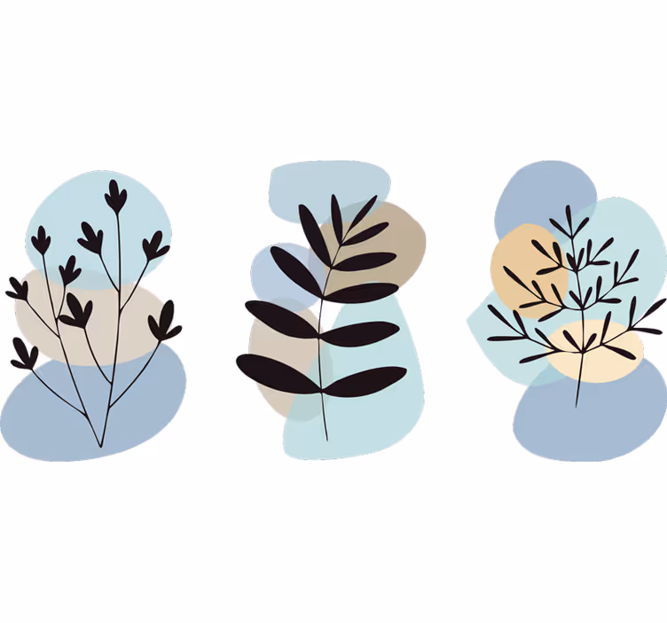 Bedroom roller blind with abstract plant designs - TenStickers