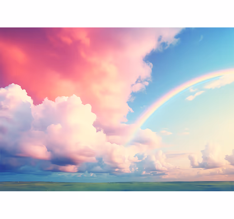 Kids roller blind cloudy sky with rainbow - TenStickers