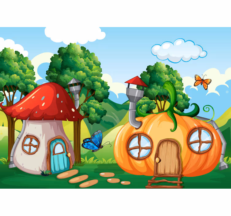 Kids roller blind fantasy forest mural for children - TenStickers