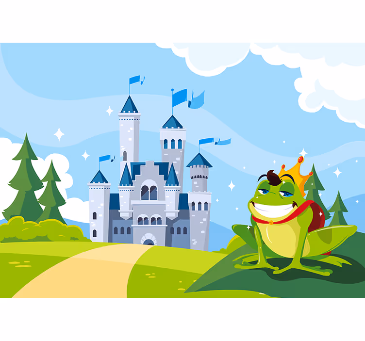 Kids roller blind frog prince fairytale castle - TenStickers