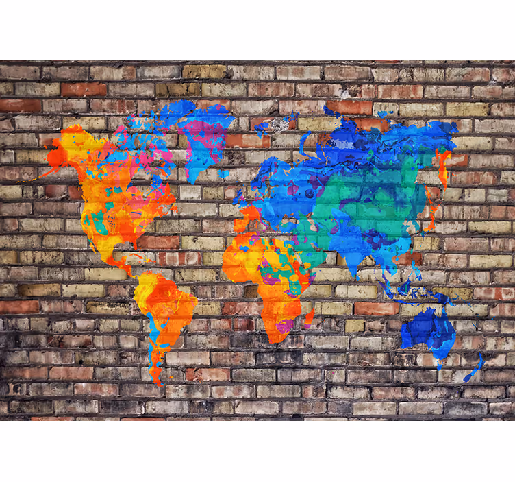 Kids roller blind political world map - TenStickers