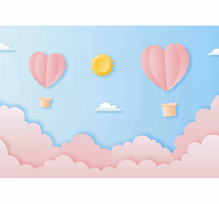 Kids roller blind with paper cut hot air balloons design - TenStickers
