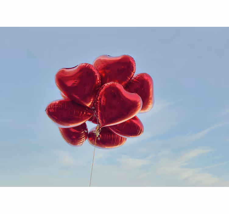 Kids roller blind vintage red heart balloons - TenStickers