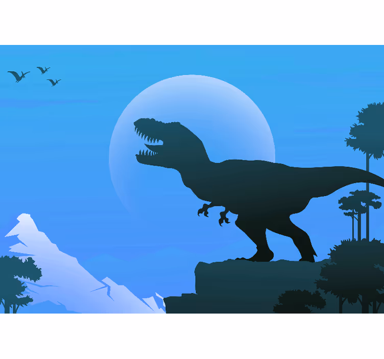 Kids roller blind angry t-rex roaring - TenStickers