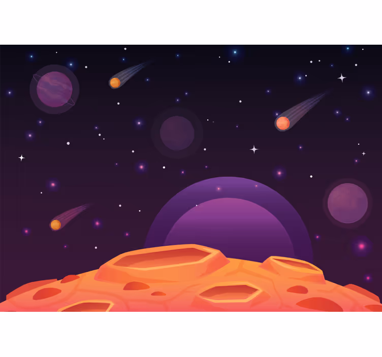Kids roller blind cartoon half planet design - TenStickers
