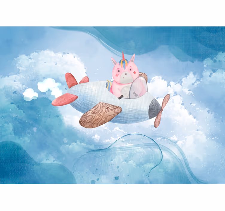 Kids roller blind flying unicorn in the blue sky - TenStickers