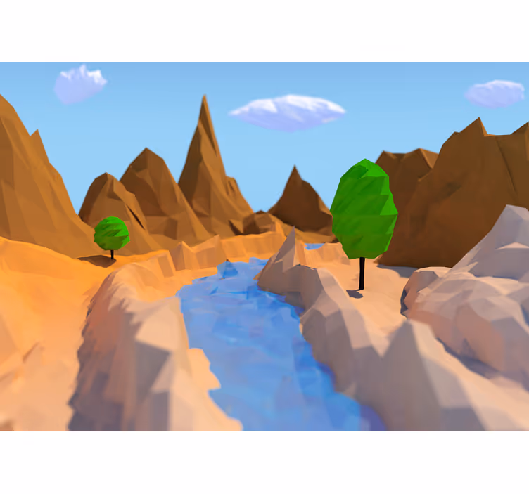Kids roller blind with mountain forest desert design - TenStickers