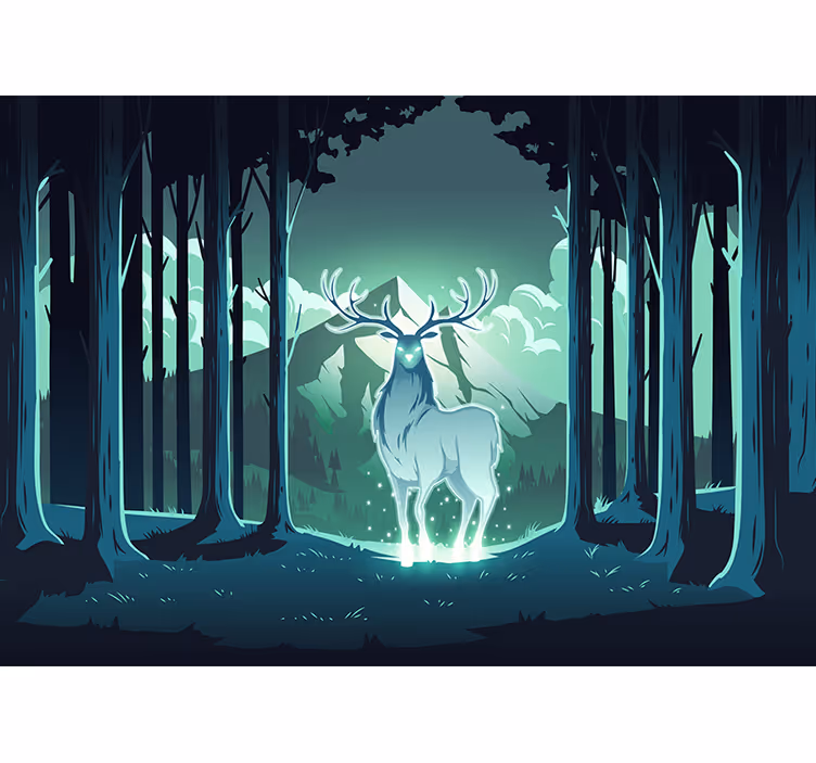 Kids roller blind magic deer in the forest - TenStickers